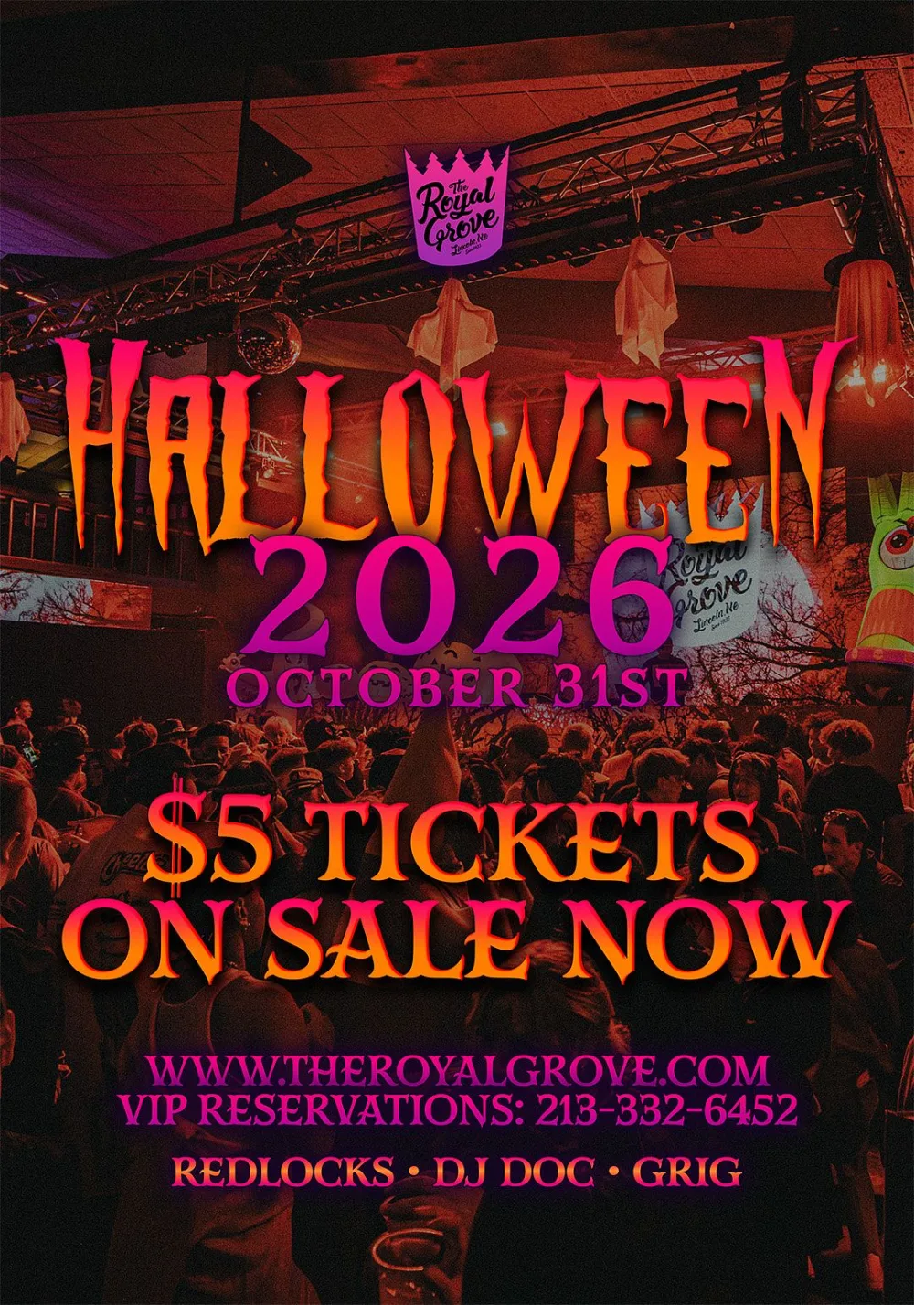GriG, REDLOCKS, DJ Doc — event flyer