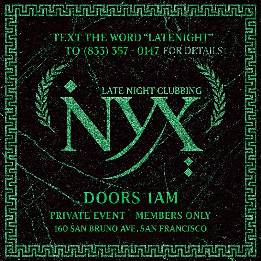 NYX - LATE NIGHT CLUBBING #075 (SATURDAY) w/ — event flyer