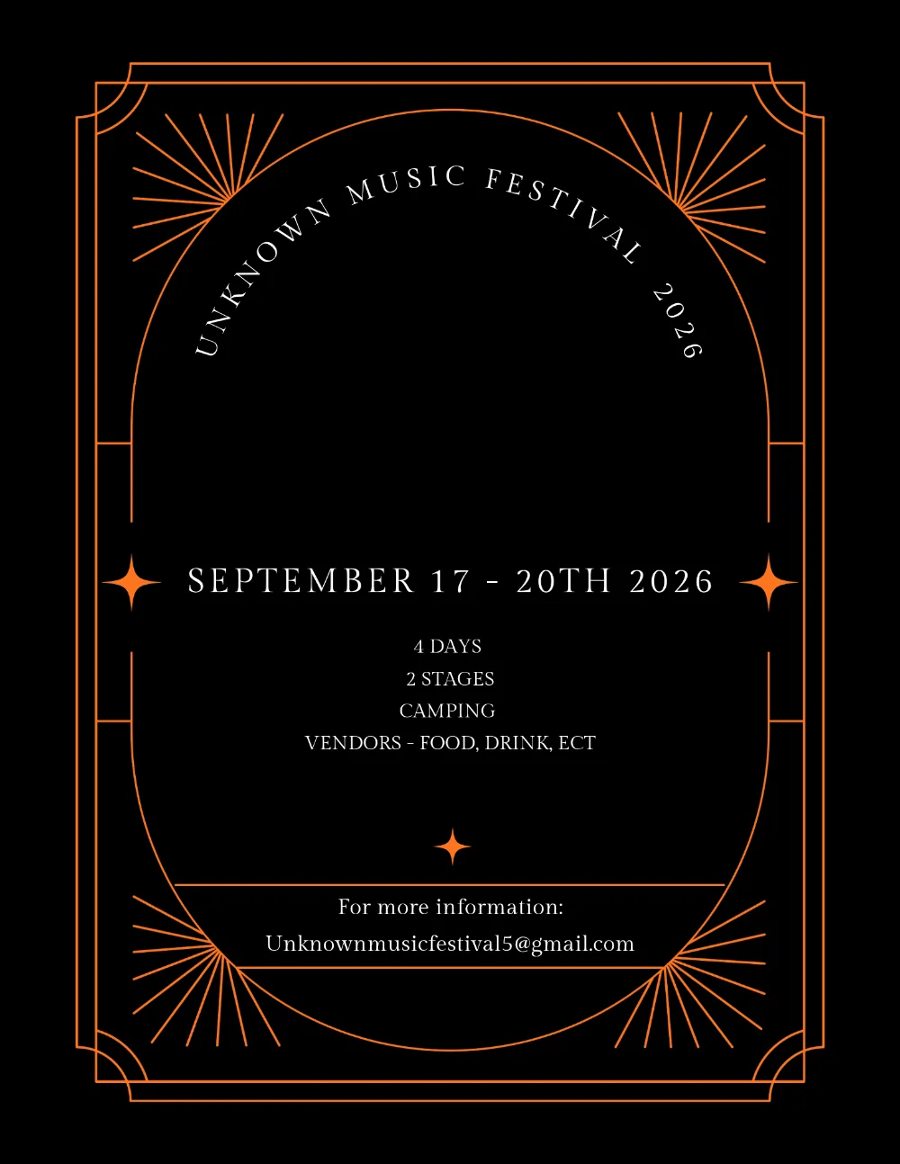 UNKNOWN MUSIC FESTIVAL 2026 — event flyer