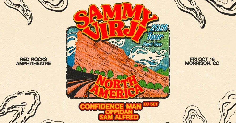 Sammy Virji, Confidence Man, Oppidan, Sam Alfred — event flyer