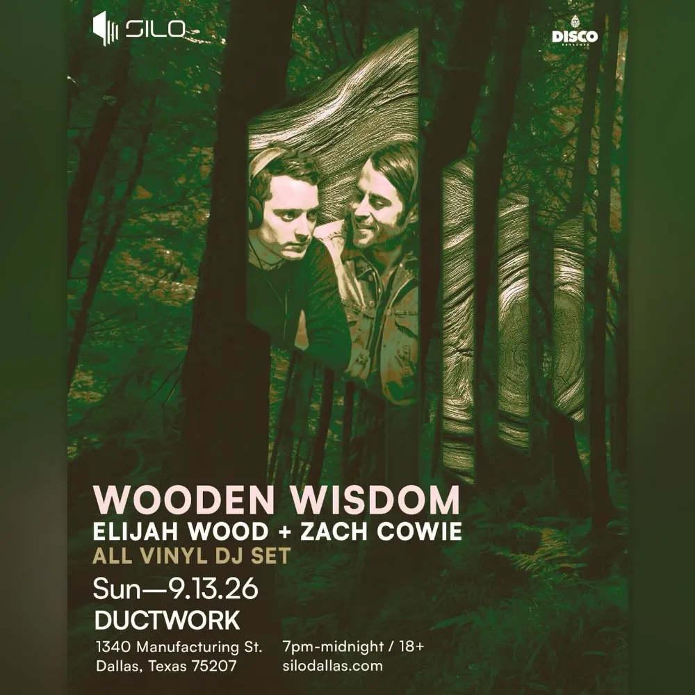 Wooden Wisdom (Elijah Wood & Zach Cowie) — event flyer