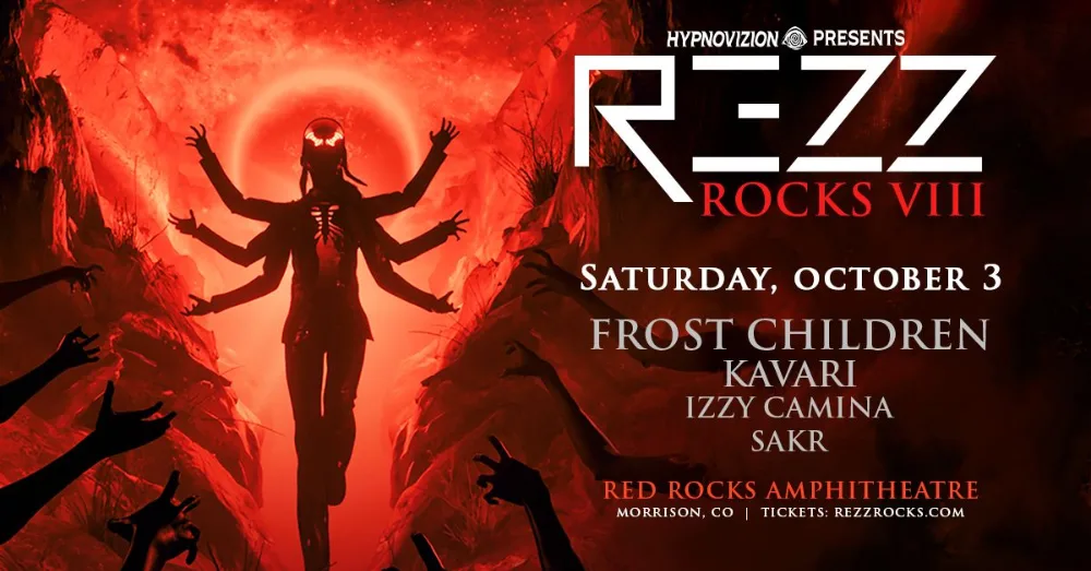 REZZ, Frost Children, Izzy Camina, Kavari, Sakr — event flyer