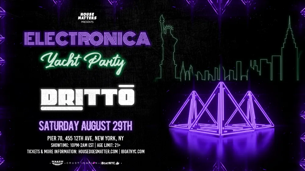 Electronica NYC Yacht Party — event flyer