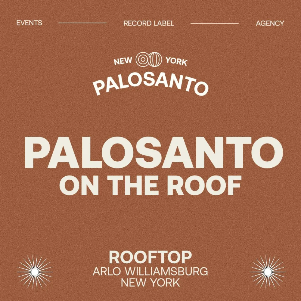 Palosanto on the Roof — event flyer