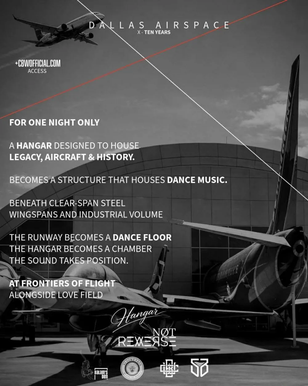 NØT REVEASE - Hangar  Dallas Airspace at Frontier of flight — event flyer