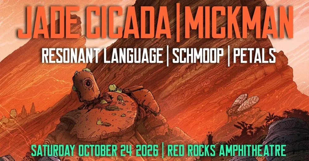 Jade Cicada, Mickman, Resonant Language, Schmoop, Petals — event flyer