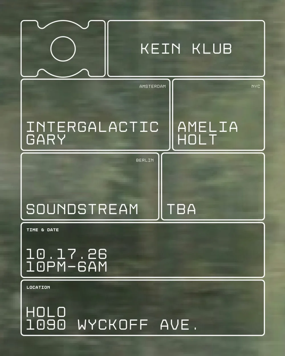 Intergalactic Gary, Amelia Holt — event flyer