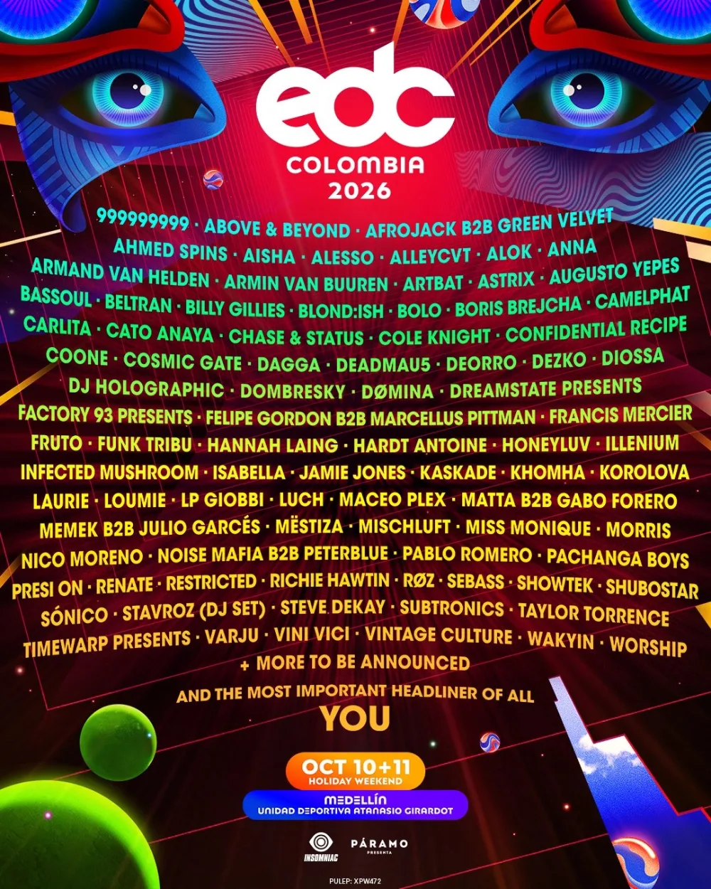 Electric Daisy Carnival Colombia (EDC) — event flyer