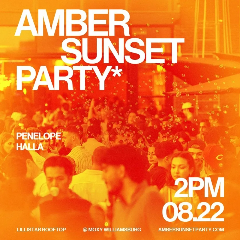 Amber Sunset Party — event flyer