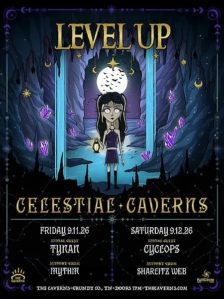 LEVEL UP, TYNAN, MYTHM — event flyer