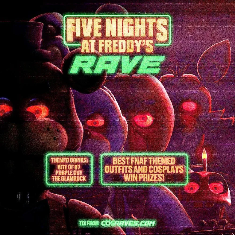 Five Nights At Freddys Rave La — event flyer