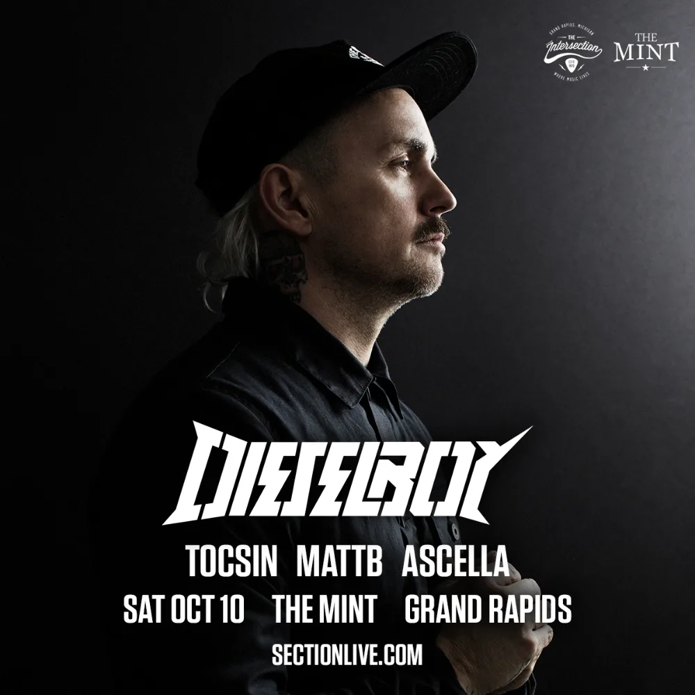 Dieselboy, Tocsin, MattB, Ascella — event flyer