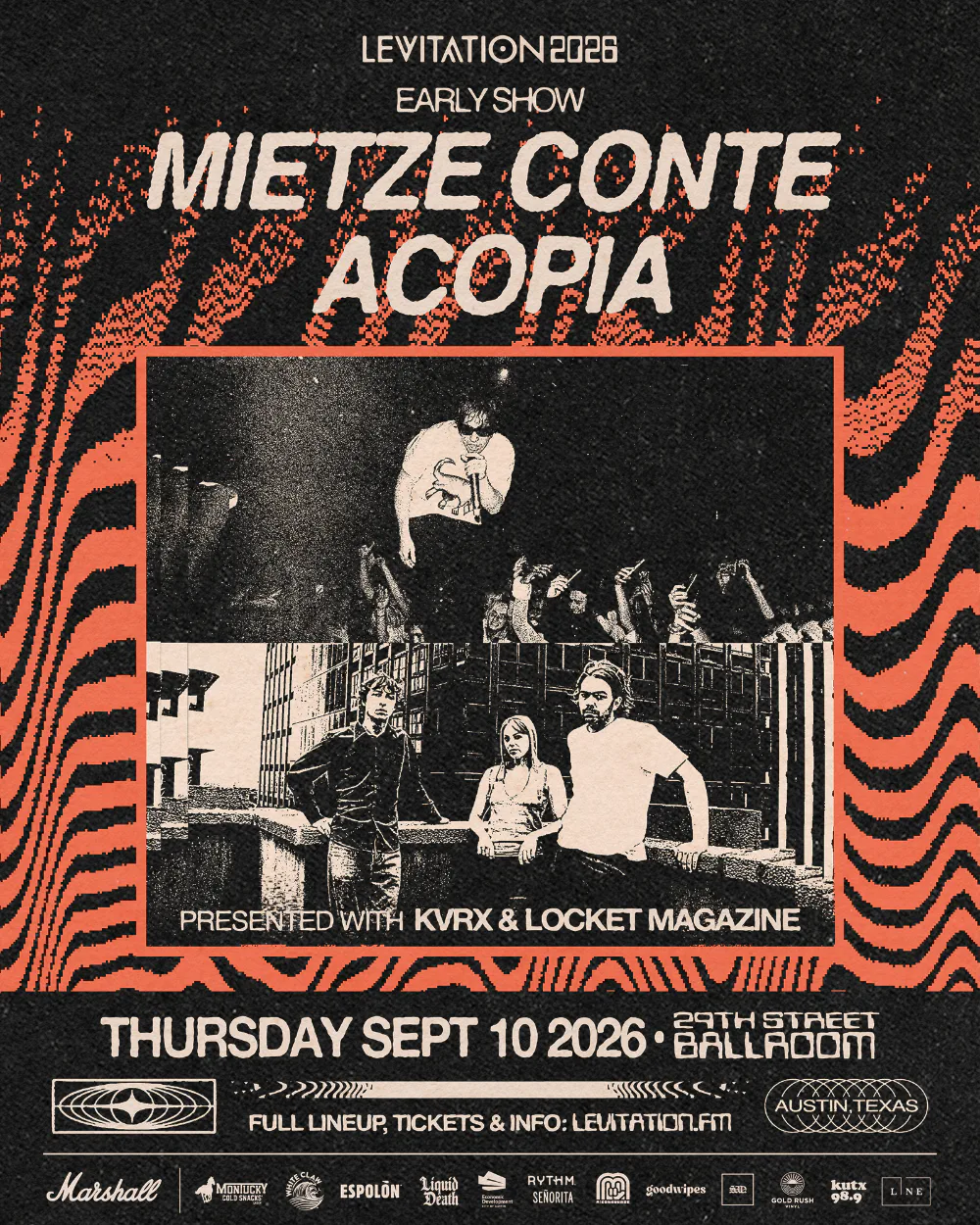 Mietze Conte, Acopia — event flyer