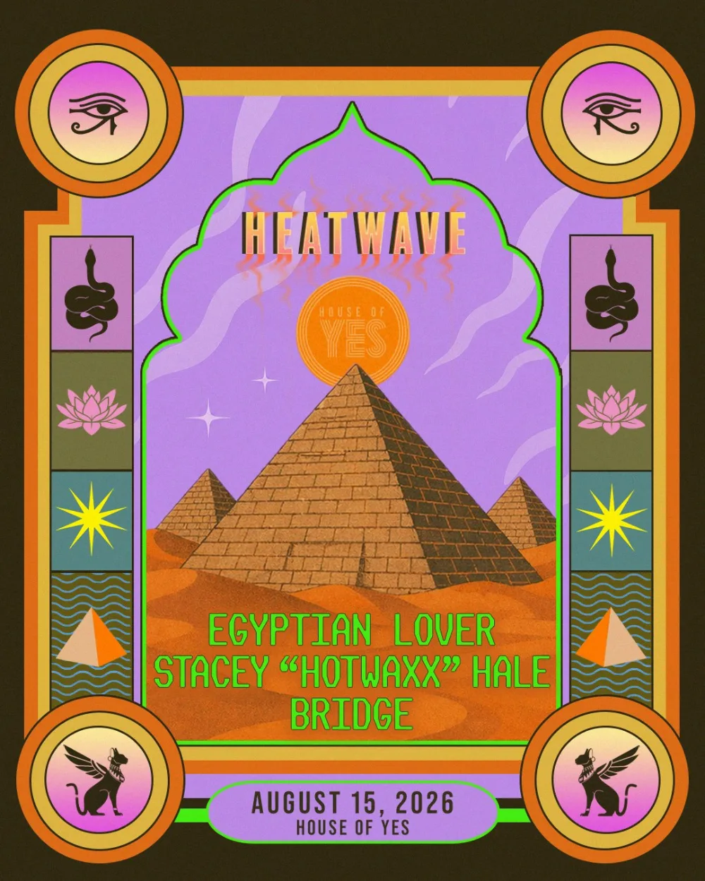 The Egyptian Lover, Stacey Hotwaxx Hale — event flyer
