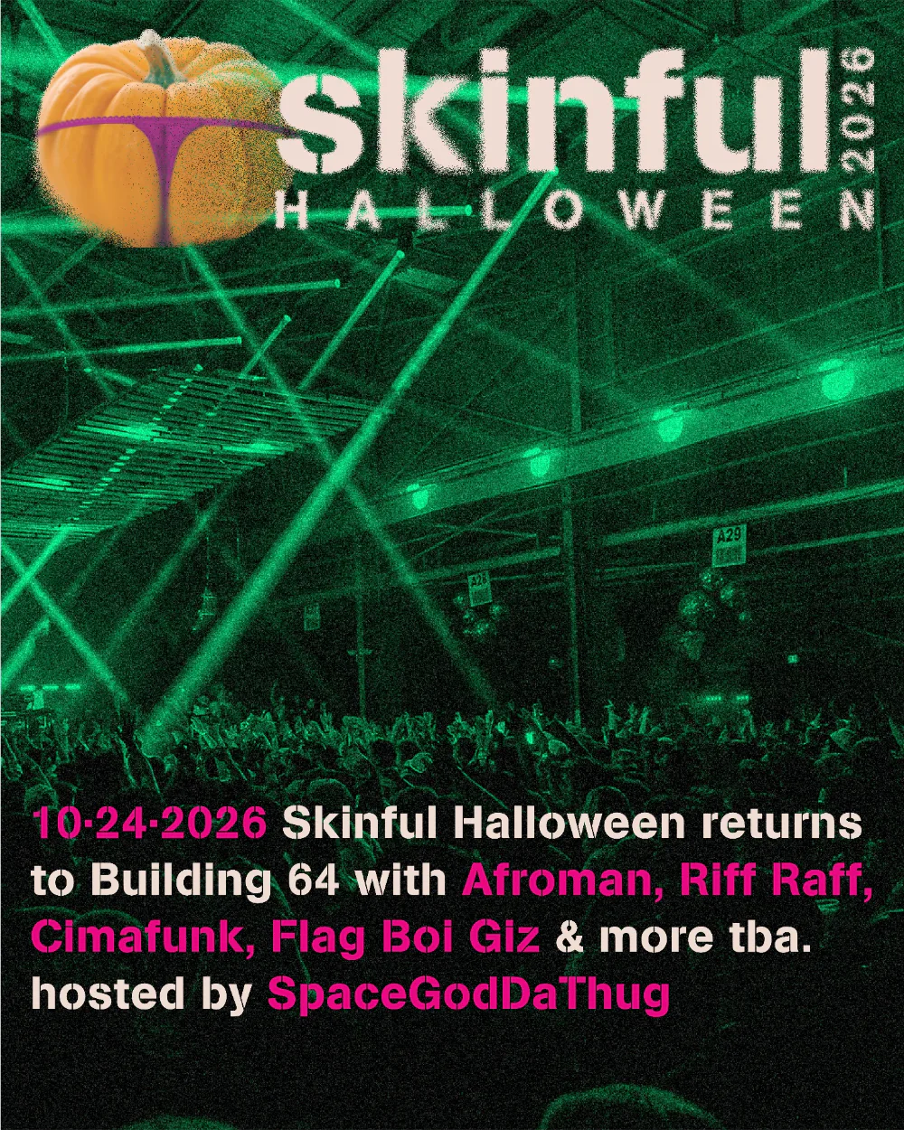 Skinful Halloween — event flyer