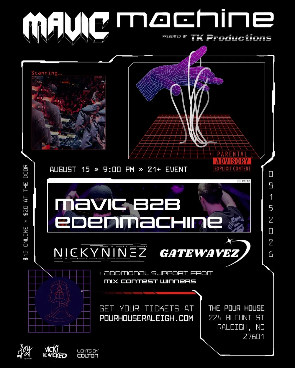 MAVIC, edenmachine, NickyNinez, GateWavez, Contest Winners — event flyer