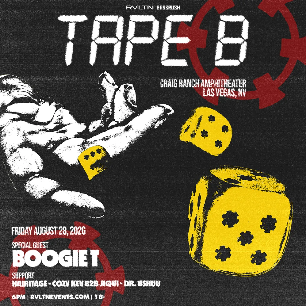 Tape B, Boogie T, Hairitage, Cozy Kev, Jiqui, Dr. Ushūu — event flyer