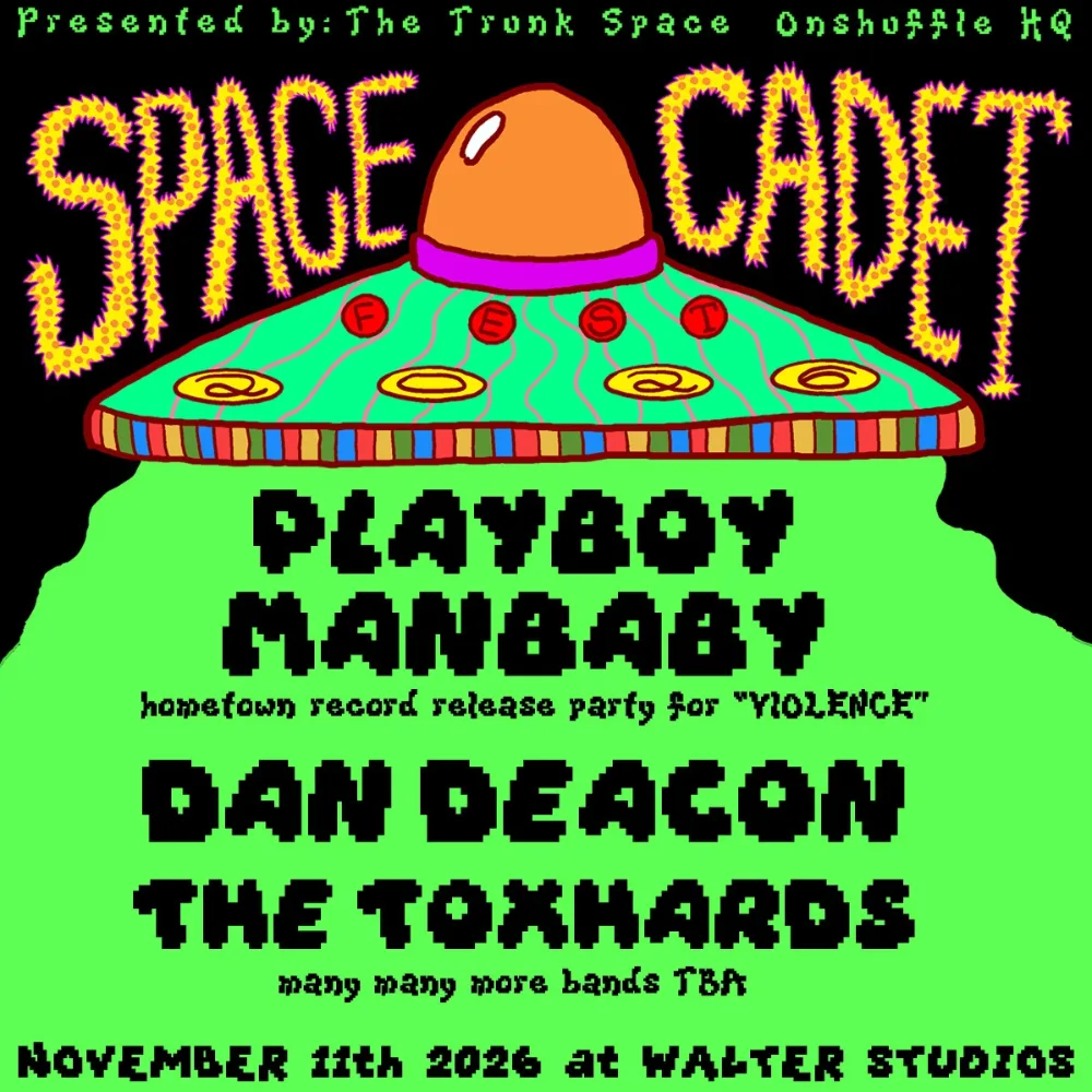 Playboy Manbaby, The Toxhards, Dan Deacon — event flyer