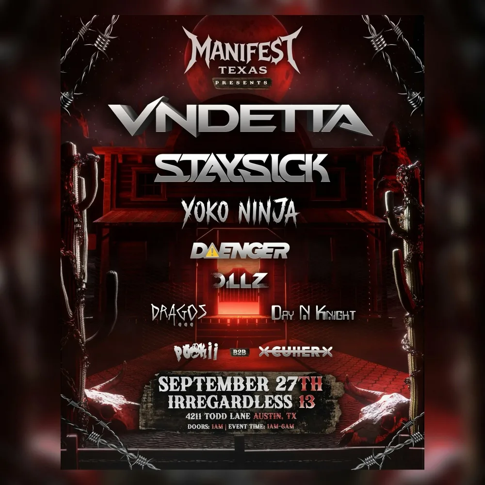 Pookii, CUTTER, Staysick, VNDETTA, Yoko Ninja, Dragos, Day N Knight, Dillz, Daenger — event flyer