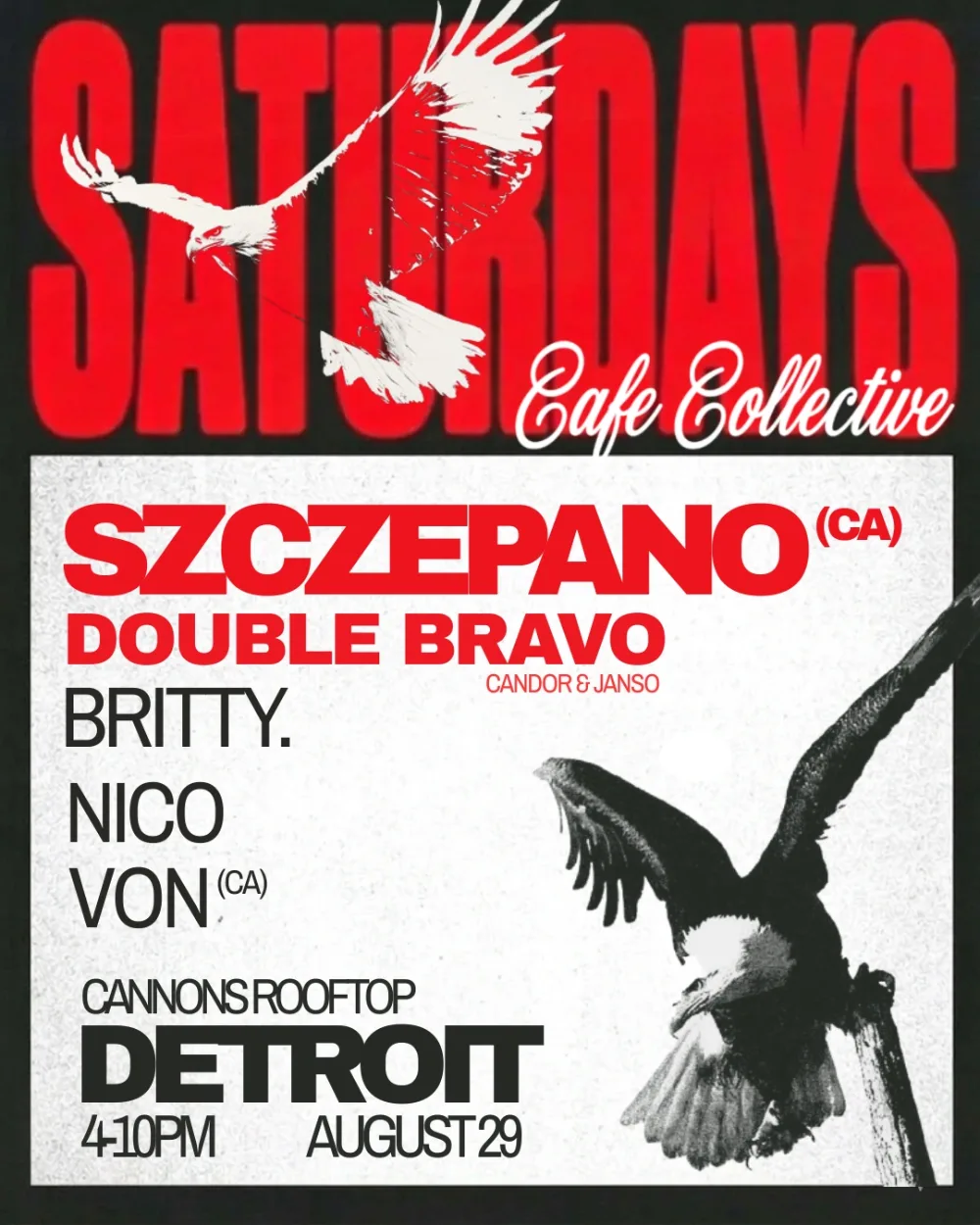 Saturdays Cafe Collective — event flyer