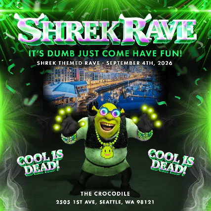 Event flyer for Shrek Rave