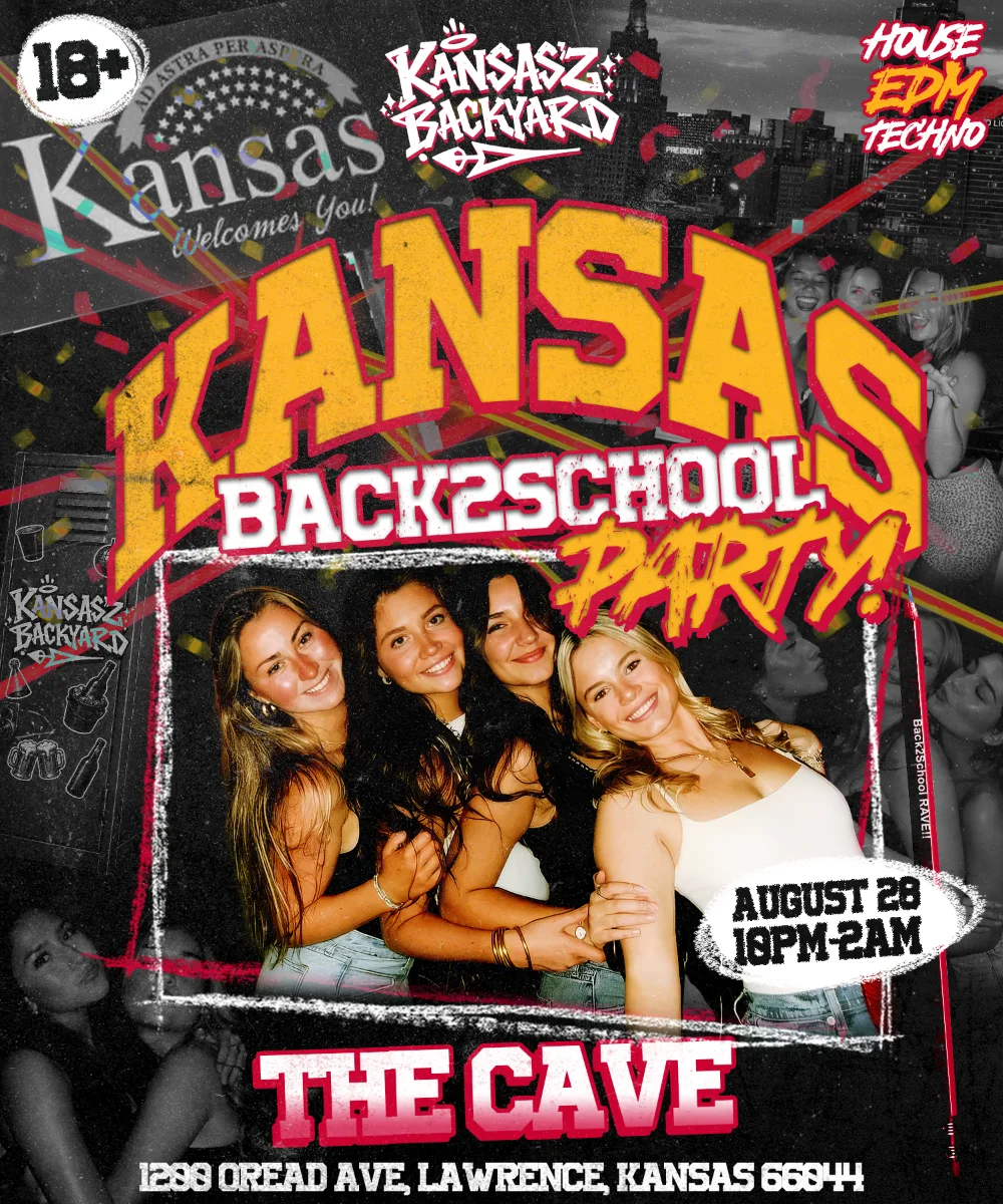 KANSAS BACK TO SCHOOL PARTY — event flyer