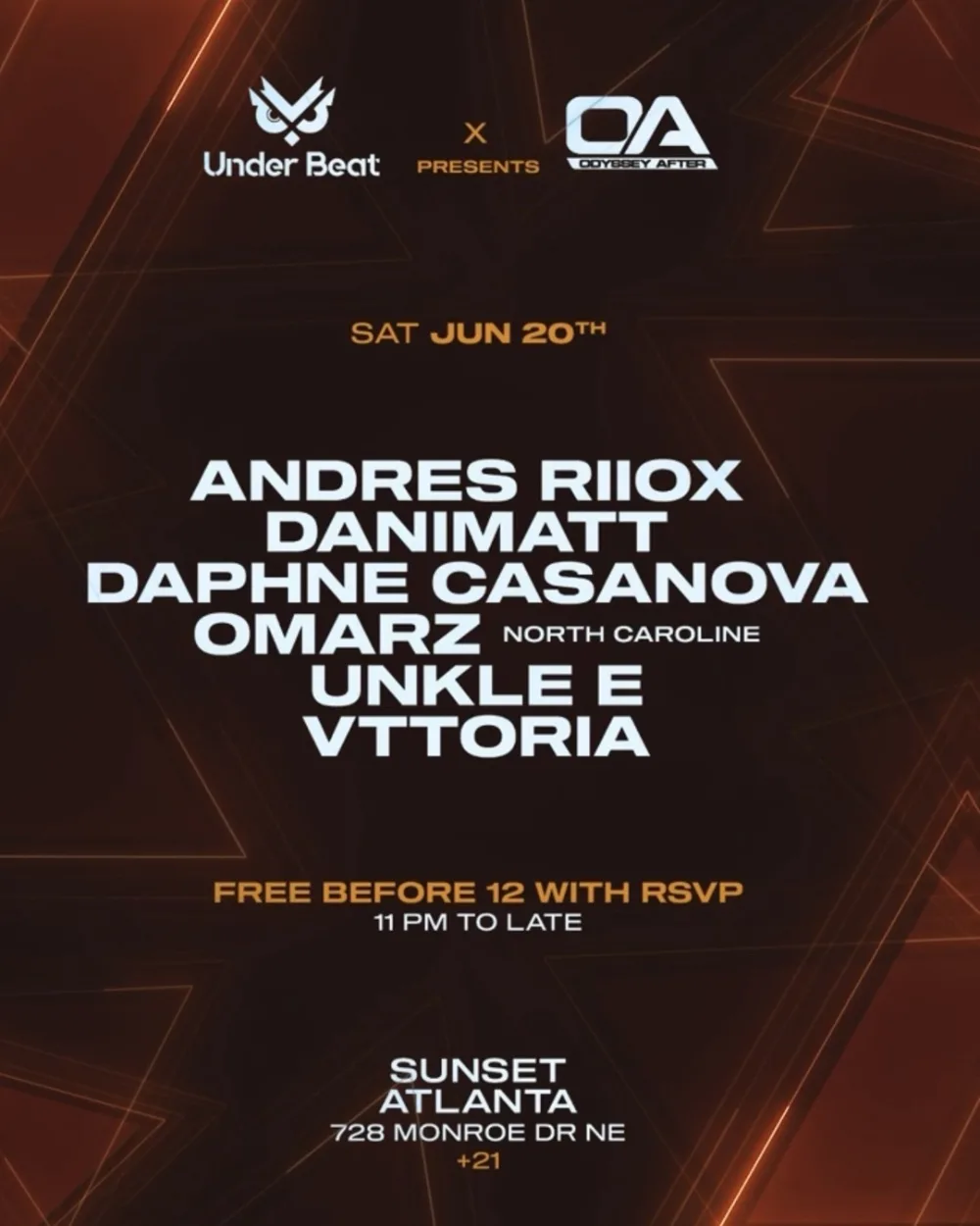Underbeat X Odyssey After, Andres Riiox – Atlanta – Jun 20 | Edmtrain