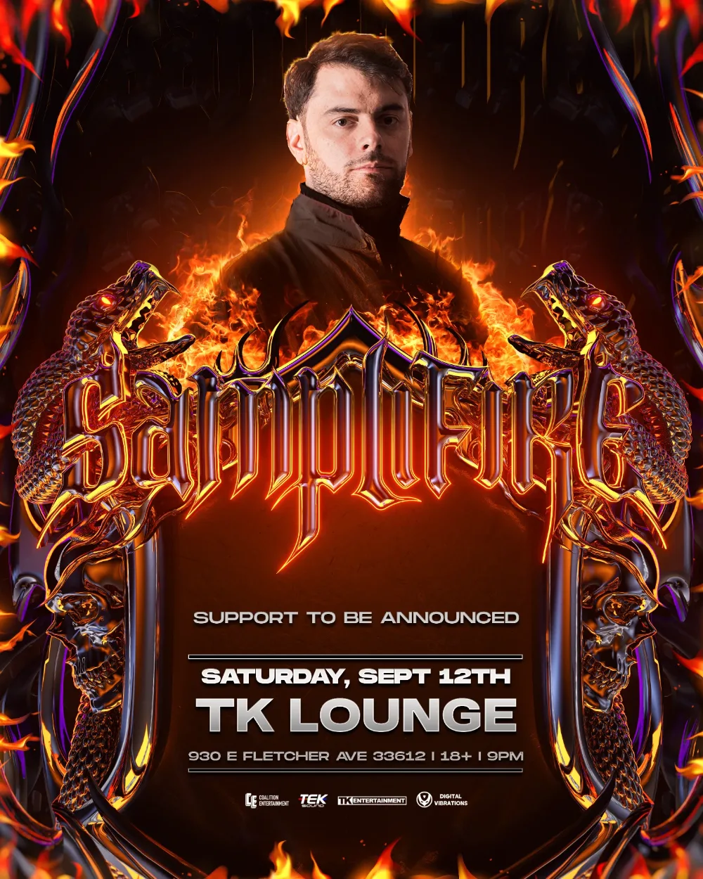 Samplifire — event flyer