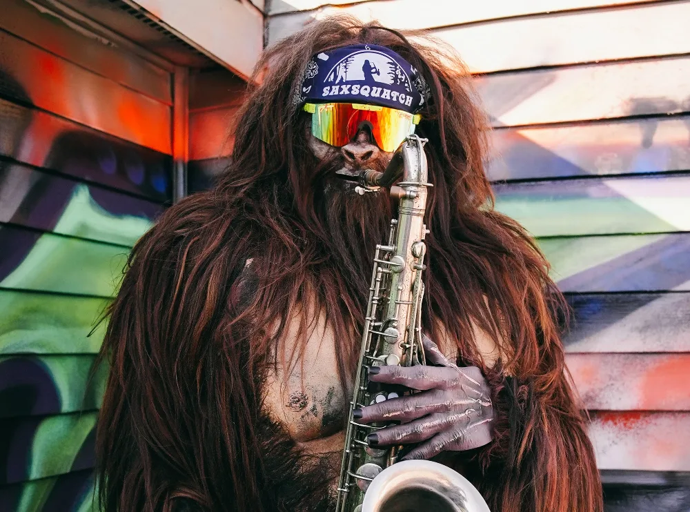 Saxsquatch, BAYOTE — event flyer