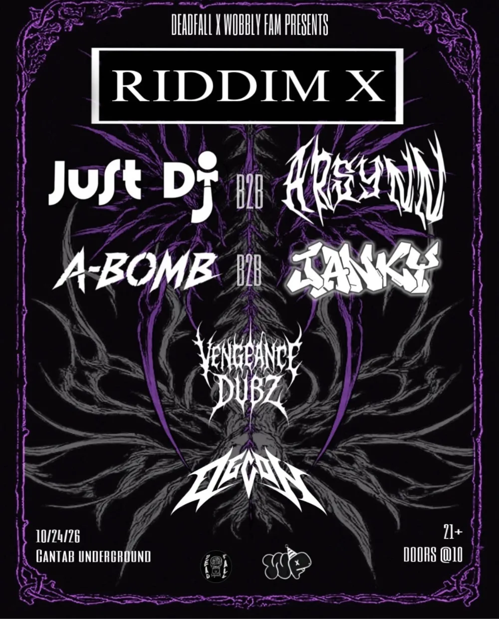 RIDDIM X — event flyer