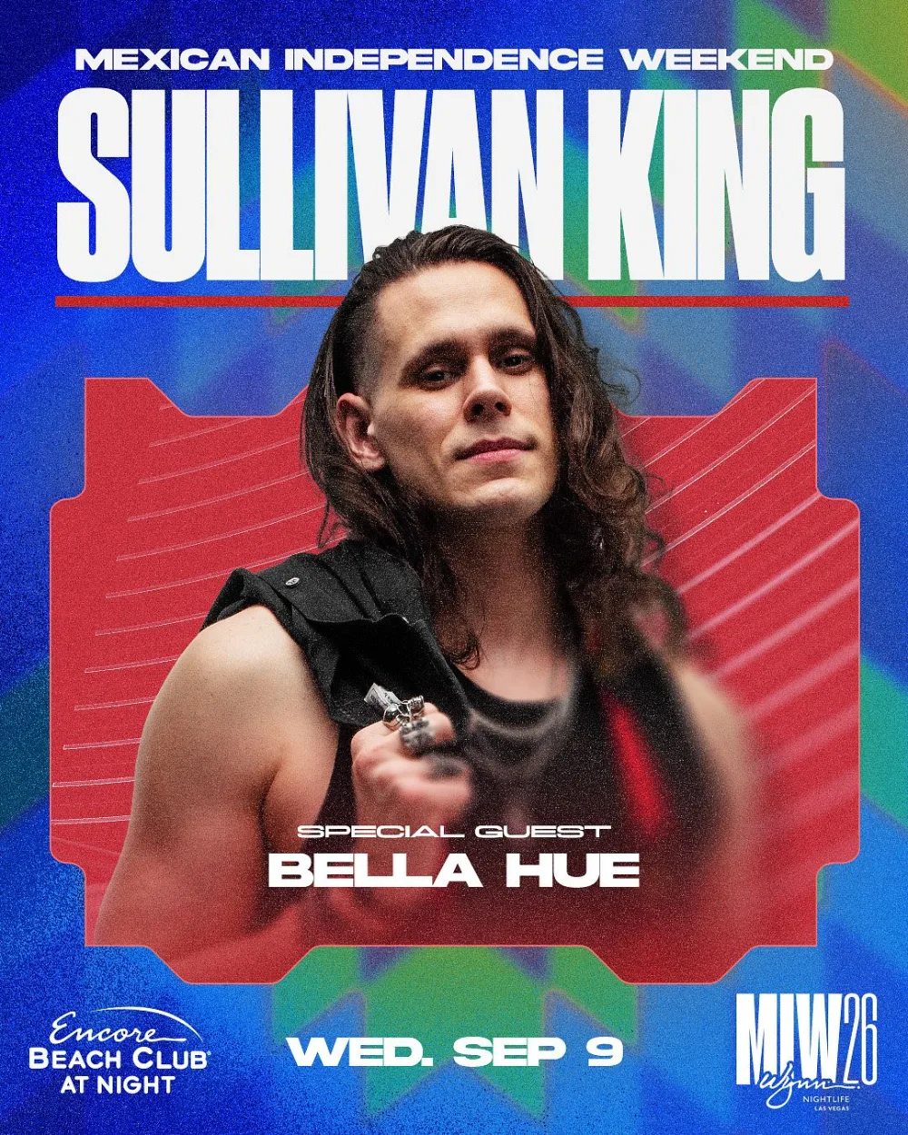 Sullivan King, Bella Hue — event flyer