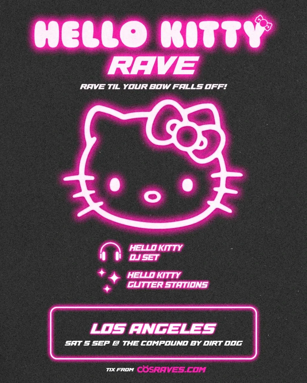Hello Kitty Rave — event flyer