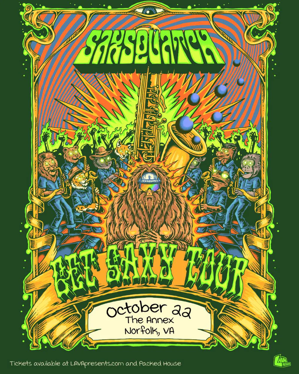 Saxsquatch — event flyer