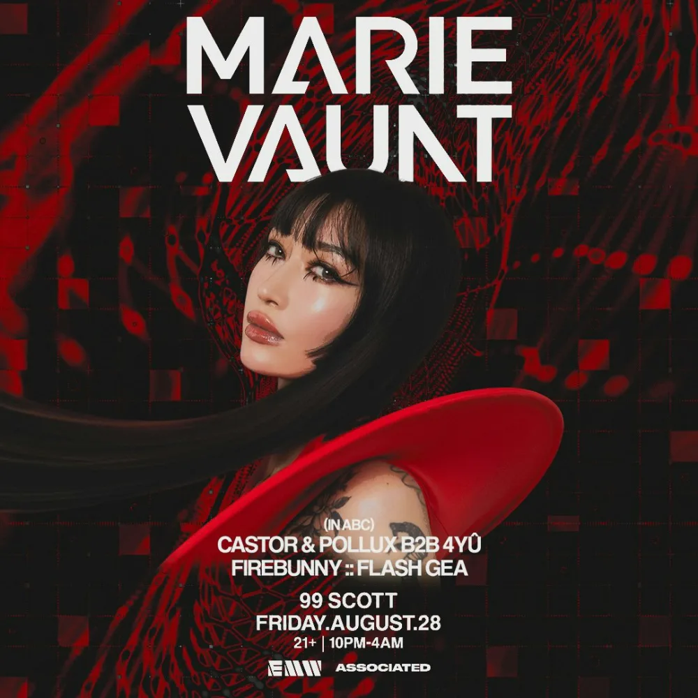 Marie Vaunt, Castor & Pollux, 4YU, Firebunny, Flash Gea — event flyer