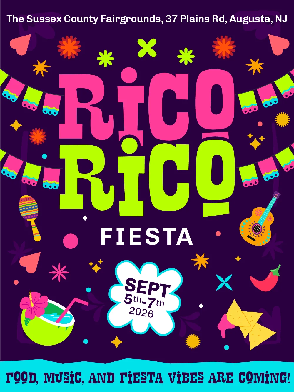 Rico Rico Fiesta - New Jersey — event flyer