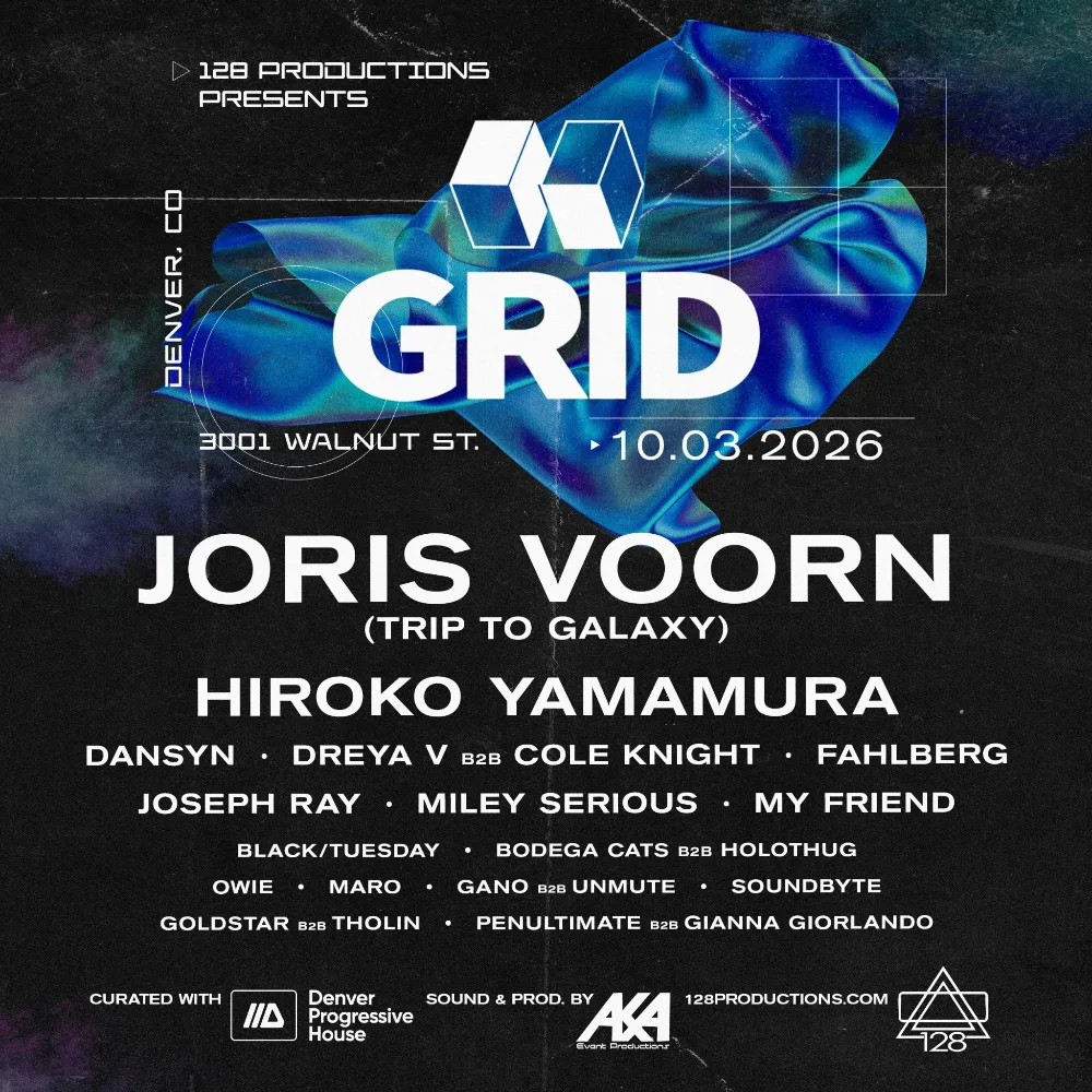 Joris Voorn, Hiroko Yamamura, DANSYN, Dreya V, Cole Knight, Fahlberg, Joseph Ray, Miley Serious — event flyer