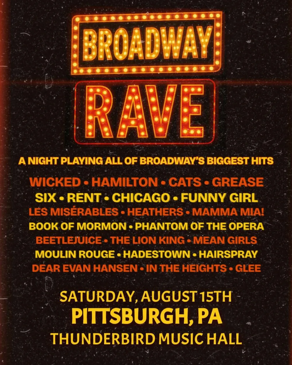 Broadway Rave — event flyer