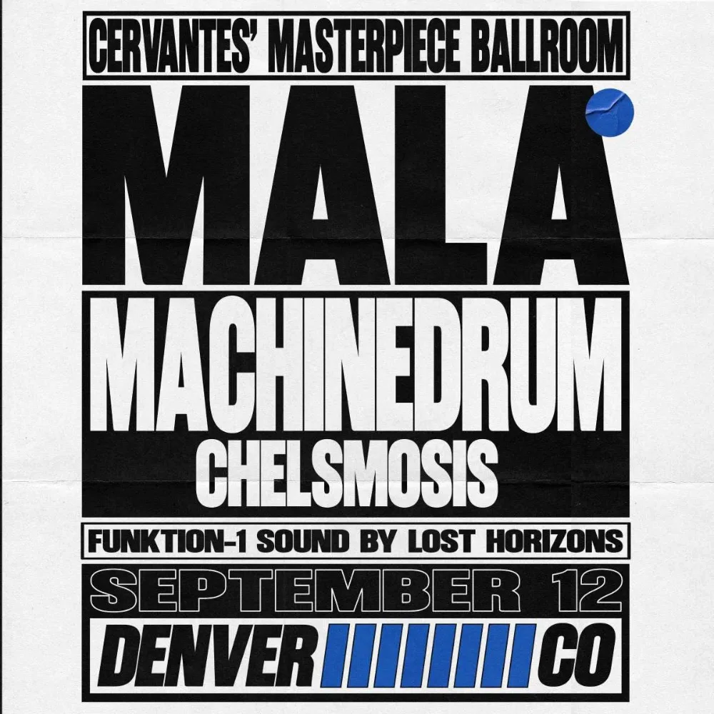 Mala, Machinedrum, Chelsmosis — event flyer