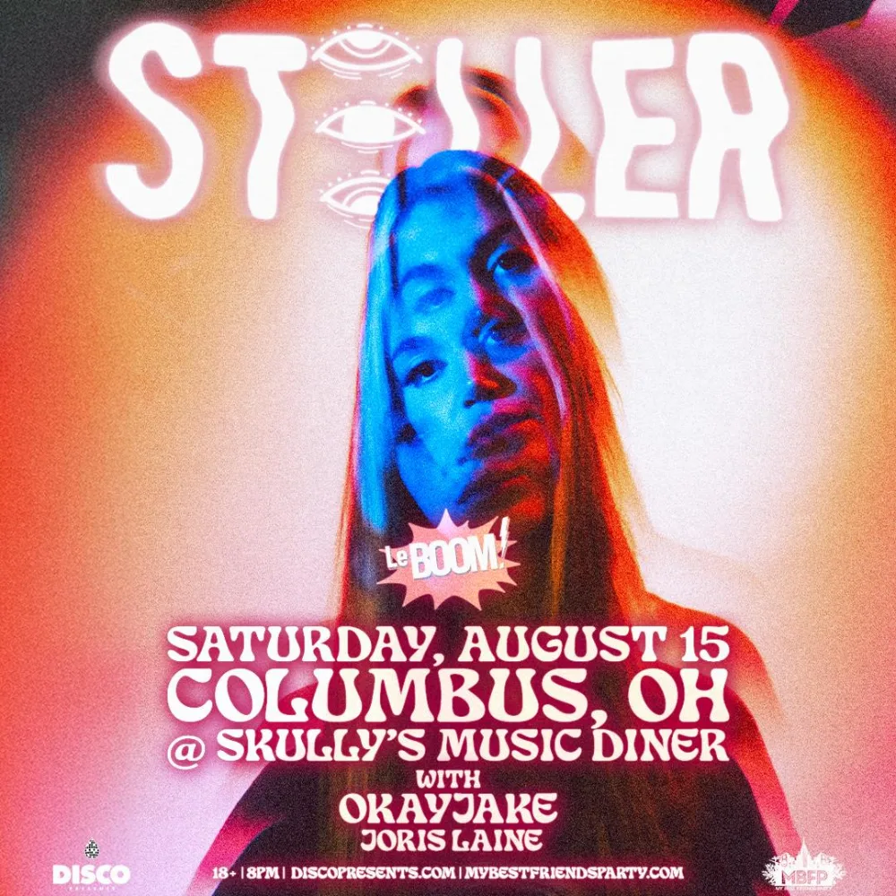 Steller, OkayJake, Joris Laine — event flyer