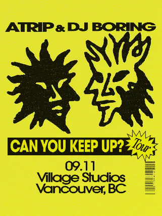 ATRIP, DJ Boring — event flyer