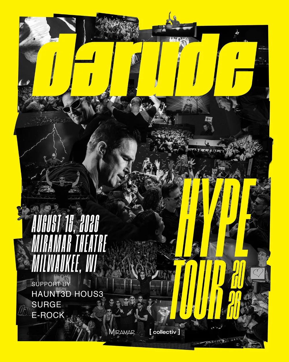 Darude, haunt3d Hous3, Surge, DJ E-Rock — event flyer