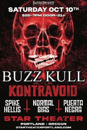 Kontravoid, Sike Hellis, Normal Bias, Puerta Negra — event flyer