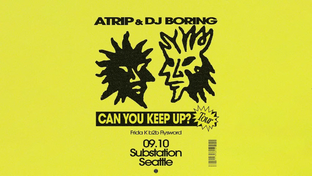 ATRIP, DJ Boring — event flyer