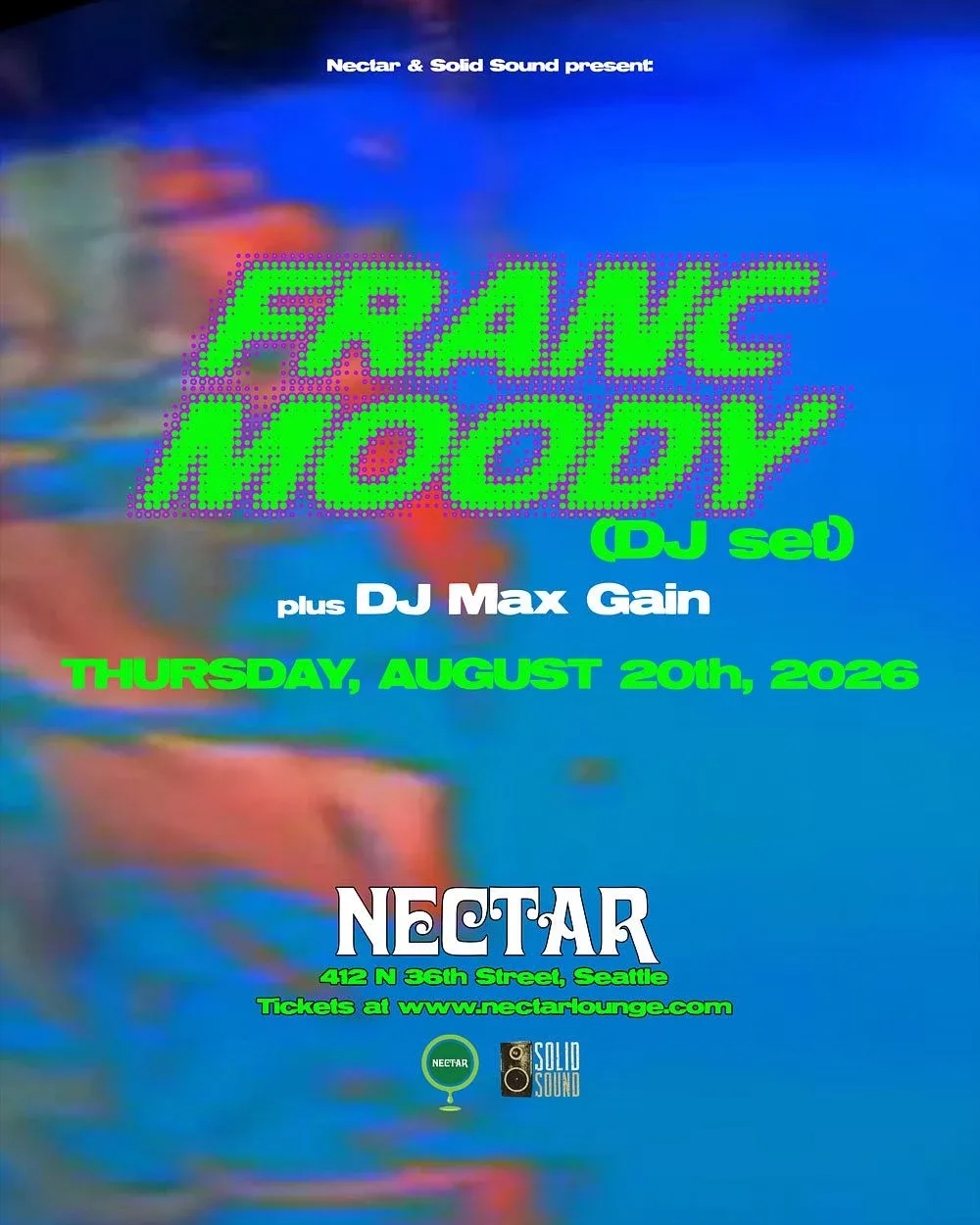 Franc Moody, DJ Max Gain — event flyer