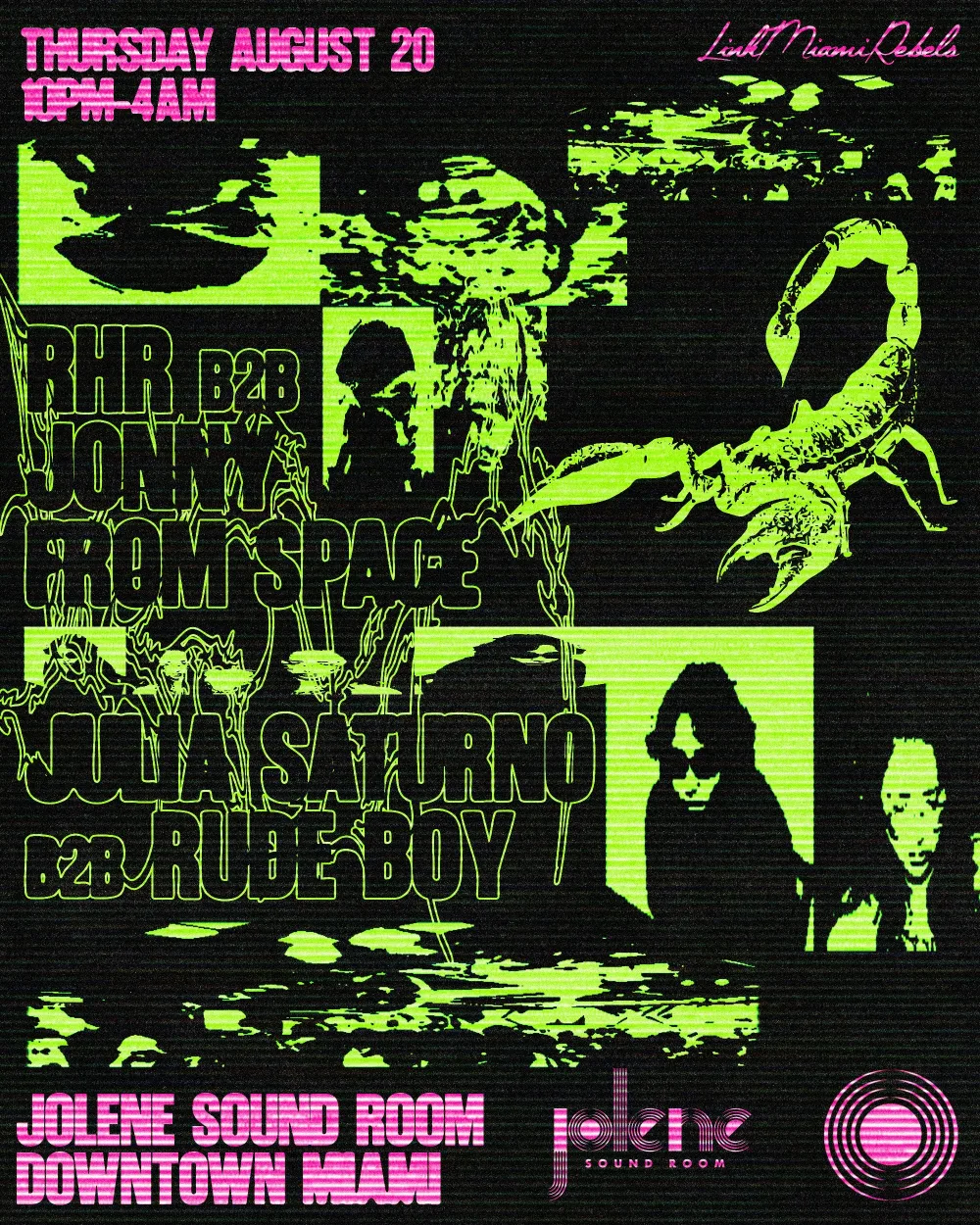 RHR, Jonny From Space — event flyer