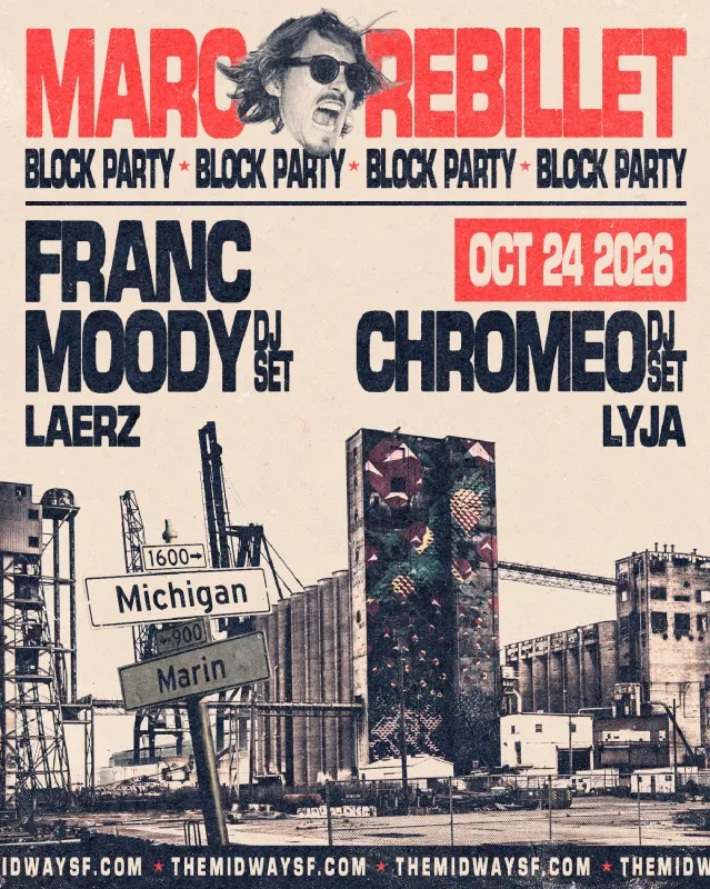 Marc Rebillet, Franc Moody, Chromeo, LAERZ, Lyja — event flyer