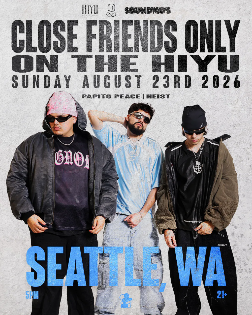 Event flyer for Hug Your Homies Tour