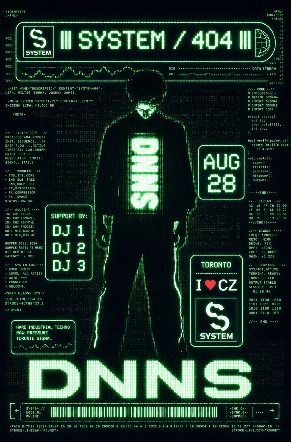 404 — event flyer