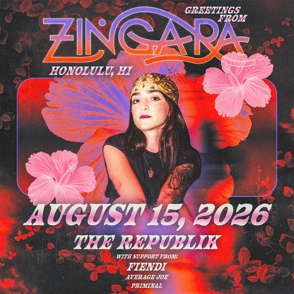 Zingara, Priminal, Fiendi, Average Joe — event flyer