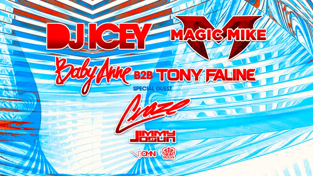 DJ Icey, DJ Magic Mike, Craze, Baby Anne, Jimmy Joslin — event flyer